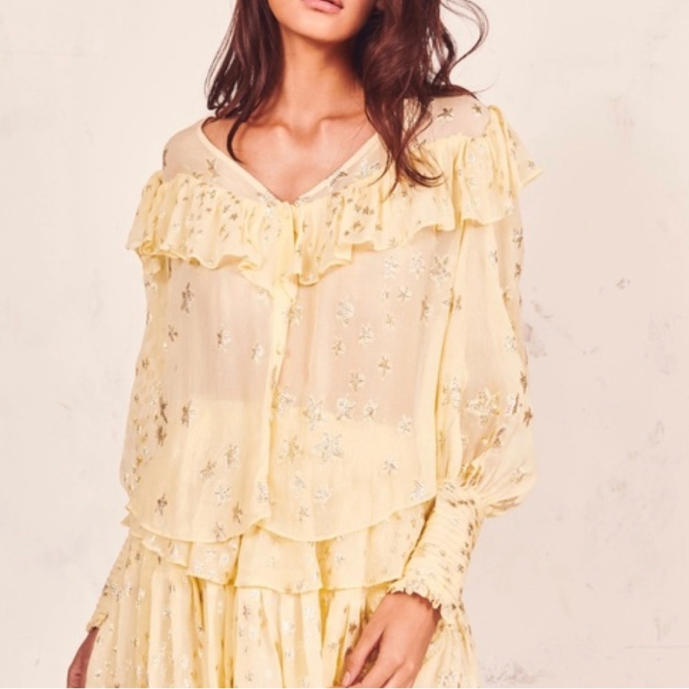 LOVESHACKFANCY LT361-506 Harleigh Top Sunflower Color